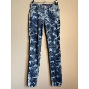 Just U.S.A. Skinny Jeans Womens 0 Blue Acid Wash Tie Dye Denim Boho Y2K Hippie